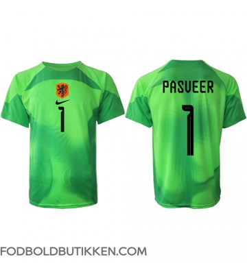 Holland Remko Pasveer #1 Målmand Hjemmebanetrøje VM 2022 Kortærmet